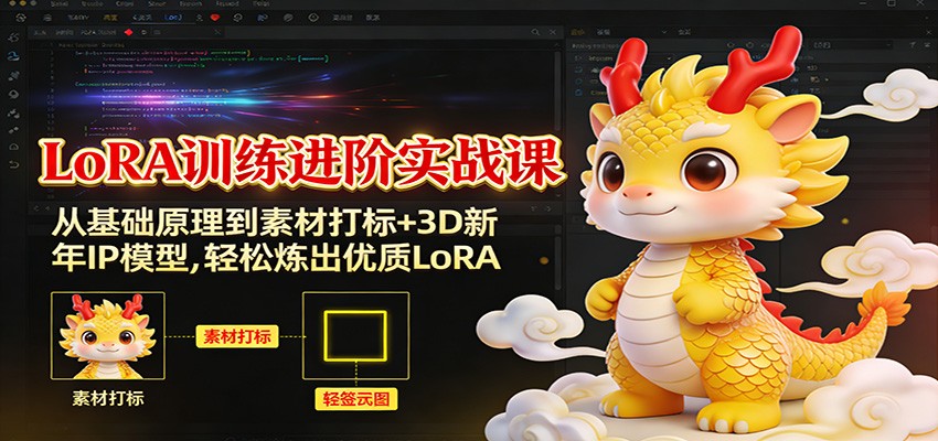 LoRA训练进阶实战课：从基础原理到素材打标+3D新年IP模型，轻松炼出优质LoRA-搞钱日记