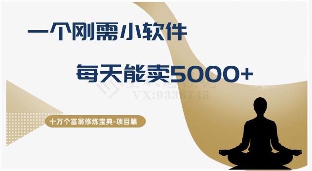 十万个富翁修炼宝典之17.一个刚需小软件，每天能卖5000+-搞钱日记