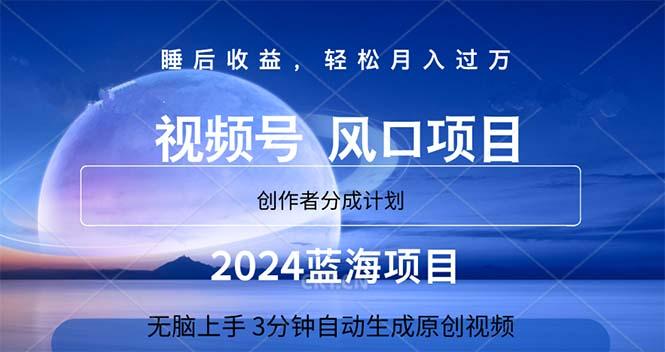 2024蓝海项目，3分钟自动生成视频，月入过万-搞钱日记