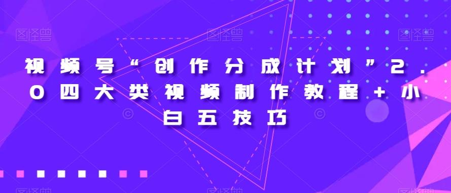 视频号“创作分成计划”2.0四大类视频制作教程+小白五技巧【揭秘】-搞钱日记