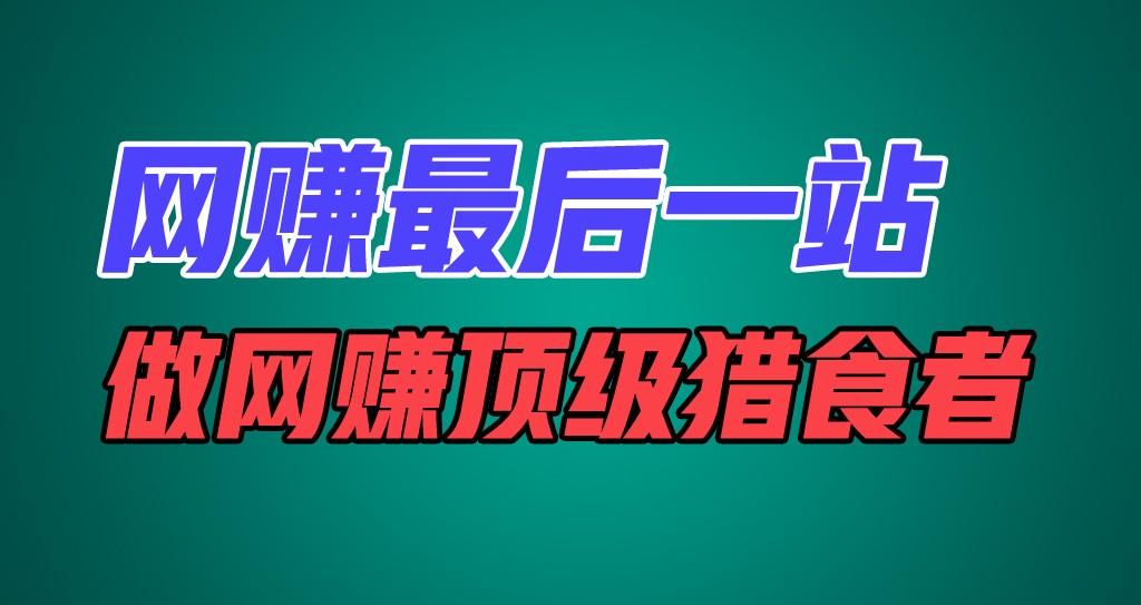 网赚最后一站，卖项目，做网赚顶级猎食者-搞钱日记