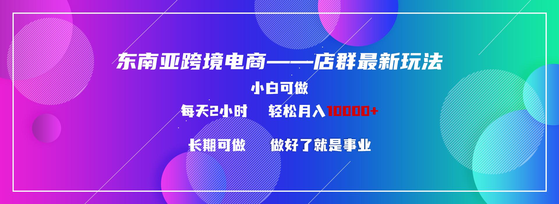 东南亚跨境电商店群新玩法2---小白每天两小时 轻松10000+-搞钱日记