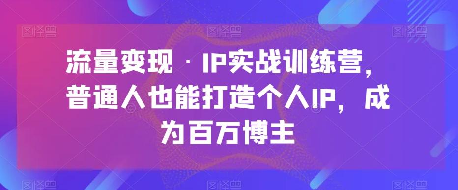 流量变现·IP实战训练营，普通人也能打造个人IP，成为百万博主-搞钱日记