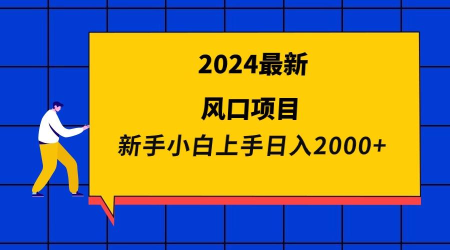 (9483期)2024最新风口项目 新手小白日入2000+-搞钱日记
