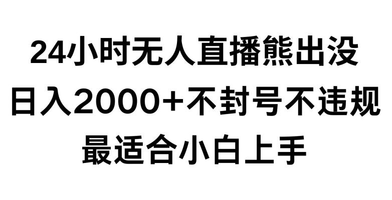 快手24小时无人直播熊出没，不封直播间，不违规，日入2000+，最适合小白上手，保姆式教学【揭秘】-搞钱日记