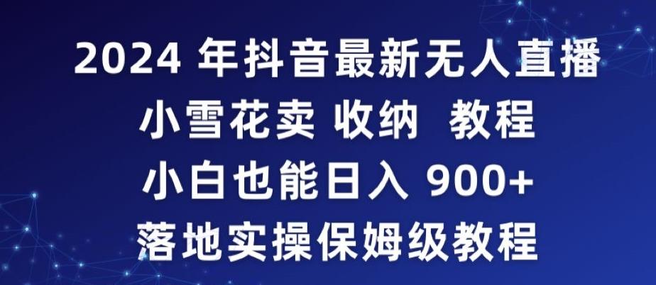 2024年抖音最新无人直播小雪花卖收纳教程，小白也能日入900+落地实操保姆级教程【揭秘】-搞钱日记