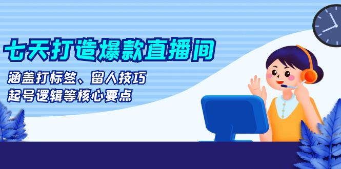 七天打造爆款直播间：涵盖打标签、留人技巧、起号逻辑等核心要点-搞钱日记