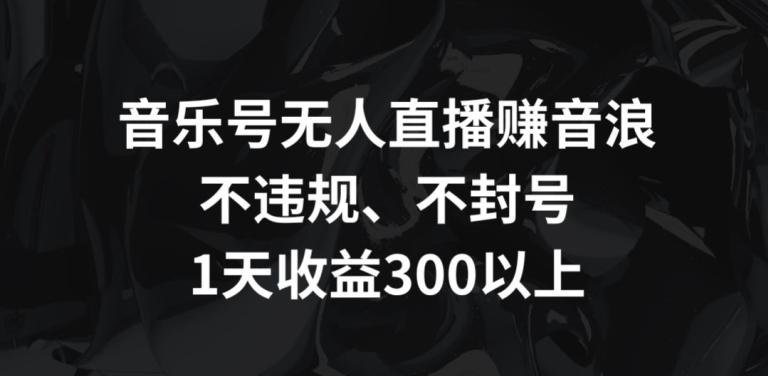 音乐号无人直播赚音浪，不违规、不封号，1天收益300+【揭秘】-搞钱日记