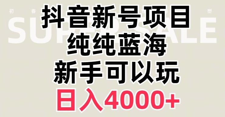 抖音蓝海赛道，必须是新账号，日入4000+【揭秘】-搞钱日记