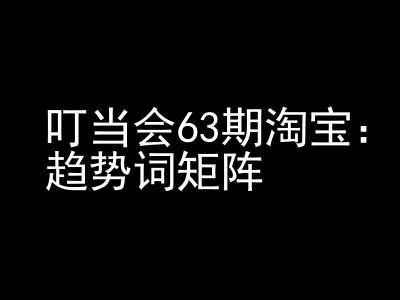 《淘宝天猫打爆班》原创高阶技术第63期，趋势词矩阵技术和玩法-搞钱日记