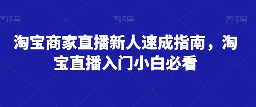 淘宝商家直播新人速成指南，淘宝直播入门小白必看-搞钱日记