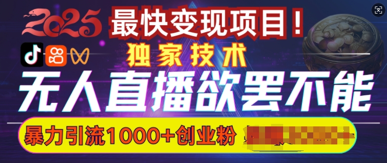 欲罢不能的无人直播引流，超暴力日引流1000+高质量精准创业粉-搞钱日记