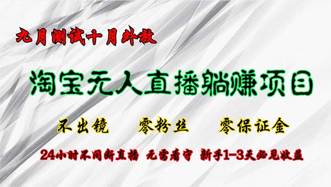 淘宝无人直播最新玩法，九月测试十月外放，不出镜零粉丝零保证金，24小...-搞钱日记