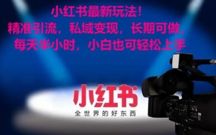 小红书最新玩法！精准引流，私域变现，长期可做，每天半小时，小白也可轻松上手【揭秘】-搞钱日记