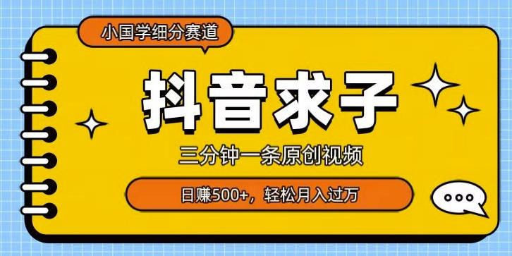 小国学细分赛道，三分钟一条原创视频，日赚500+，可矩阵复制-搞钱日记
