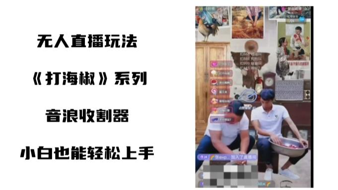 打海椒无人直播整蛊项目，小白轻松上手撸音浪收割器（教程+工具+素材）-搞钱日记