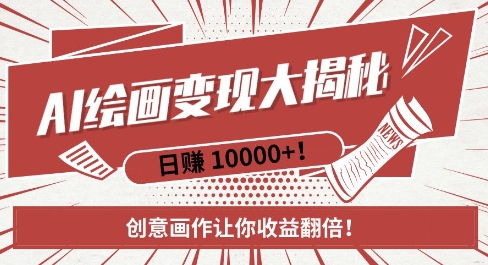 AI梦境绘画致富秘籍，复制粘贴，新手也能快速掌握，创意画作让你收益翻倍-搞钱日记