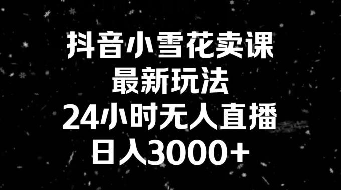 抖音小雪花卖课，24小时无人直播，日入3000+，小白也能轻松操作-搞钱日记