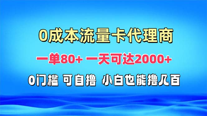 免费流量卡代理一单80+ 一天可达2000+-搞钱日记