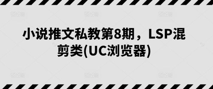 小说推文私教第8期，LSP混剪类(UC浏览器)-搞钱日记