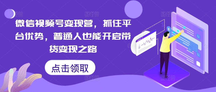 微信视频号变现营，抓住平台优势，普通人也能开启带货变现之路-搞钱日记