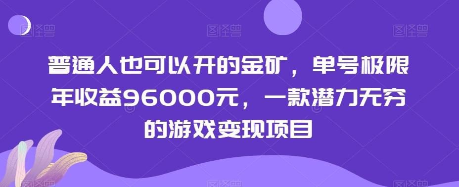 普通人也可以开的金矿，单号极限年收益96000元，一款潜力无穷的游戏变现项目【揭秘】-搞钱日记