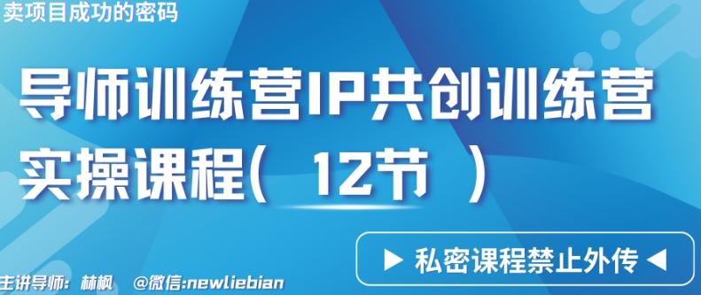 导师训练营3.0IP共创训练营私密实操课程(12节)-卖项目的密码成功秘诀【揭秘】-搞钱日记
