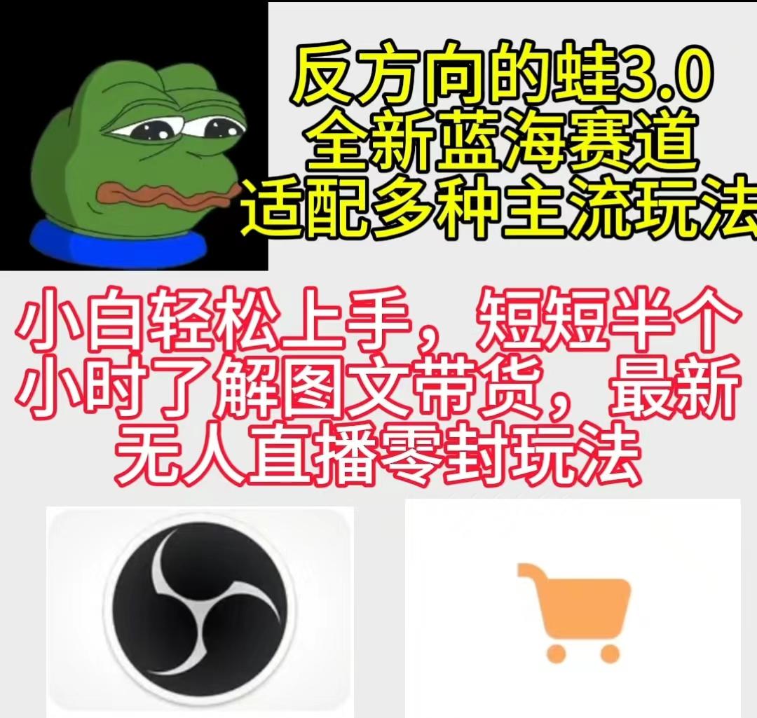 (9485期)反方向的蛙3.0，图文最新玩法，变现多元化，新蓝海项目，小白轻松上手-搞钱日记