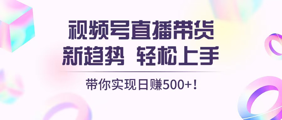 视频号直播带货新趋势，轻松上手，带你实现日赚500+-搞钱日记