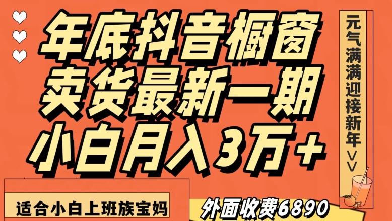 外面收费6890元年底抖音橱窗卖货最新一期，小白月入3万，适合小白上班族宝妈【揭秘】-搞钱日记