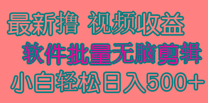 (9569期)发视频撸收益，软件无脑批量剪辑，第一天发第二天就有钱-搞钱日记