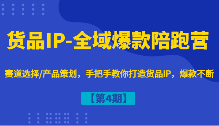 货品IP-全域爆款陪跑营【第4期】赛道选择/产品策划，手把手教你打造货品IP，爆款不断-搞钱日记