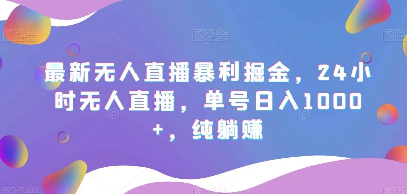 最新无人直播暴利掘金，24小时无人直播，单号日入1000+，纯躺赚-搞钱日记