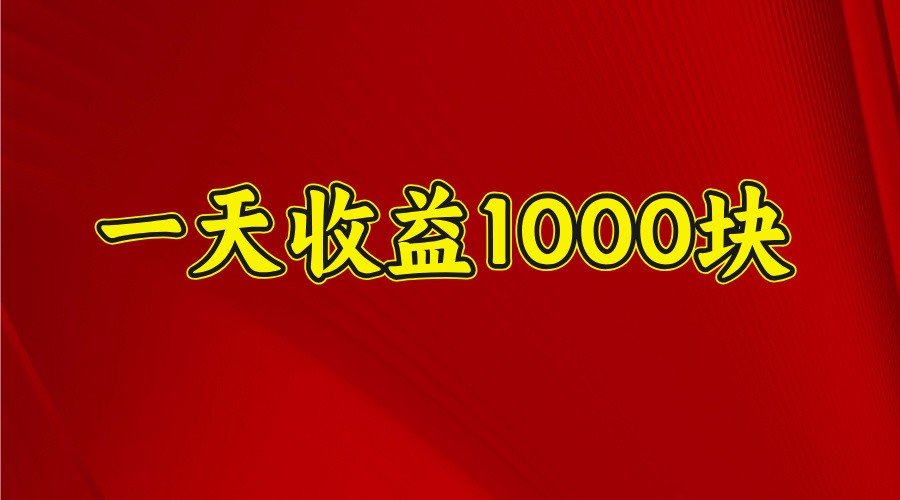 一天收益1000块，2025全网首发-搞钱日记