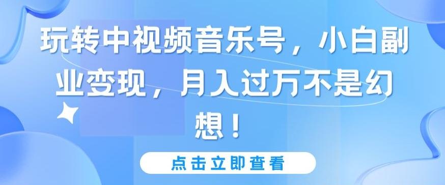 玩转中视频音乐号，小白副业变现，月入过万不是幻想【揭秘】-搞钱日记