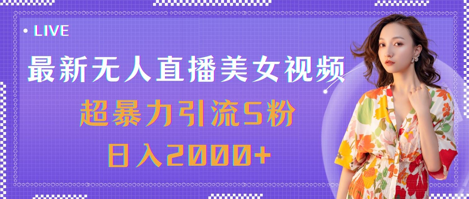 最新无人直播美女视频，超暴力引流S粉日入2000+-搞钱日记