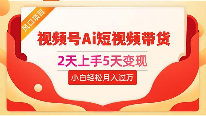2天上手5天变现视频号Ai短视频带货0粉丝0基础小白轻松月入过万-搞钱日记