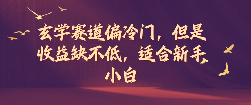 玄学赛道偏冷门，但是收益缺不低，适合新手小白【揭秘】-搞钱日记