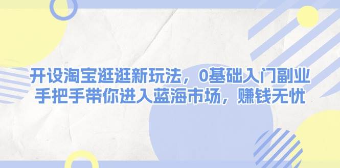 开设淘宝逛逛新玩法，0基础入门副业，手把手带你进入蓝海市场，赚钱无忧-搞钱日记