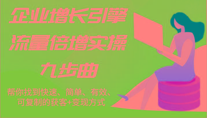 企业增长引擎流量倍增实操九步曲，帮你找到快速、简单、有效、可复制的获客+变现方式-搞钱日记