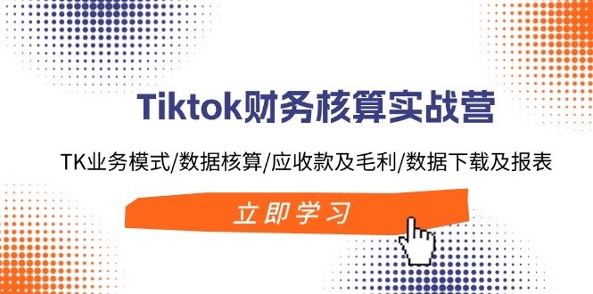Tiktok财务核算实战营：TK业务模式/数据核算/应收款及毛利/数据下载及报表-搞钱日记