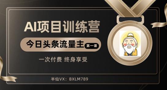 AI项目系列训练营（公众号流量主与今日头条篇）【揭秘】-搞钱日记