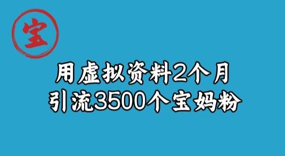 宝哥虚拟资料项目，2个月引流3500个宝妈粉-搞钱日记