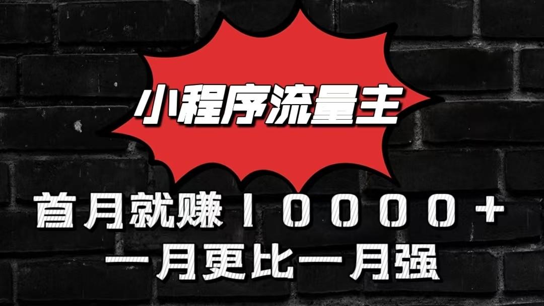 小程序流量主首月就赚10000+，一月更比一月强！小本创业首选-搞钱日记