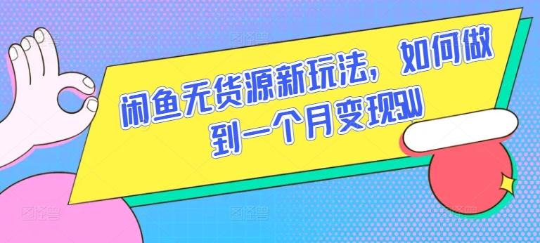 闲鱼无货源新玩法，如何做到一个月变现5W【揭秘】-搞钱日记