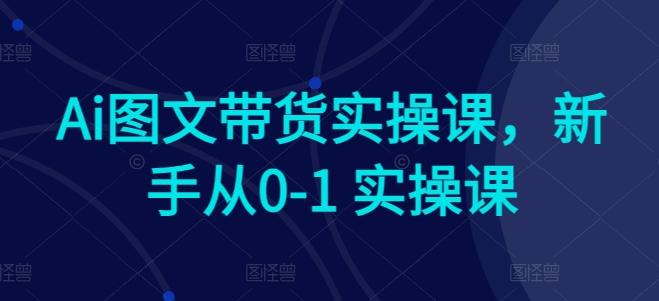 Ai图文带货实操课，新手从0-1 实操课-搞钱日记