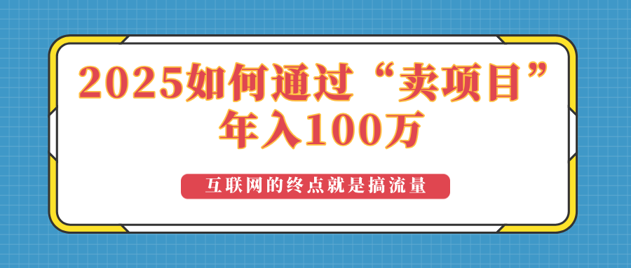 2025年如何通过“卖项目”实现100万收益：最具潜力的盈利模式解析-搞钱日记