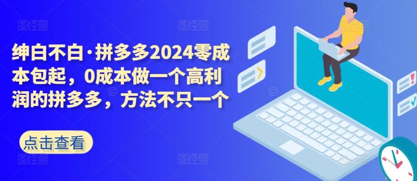 拼多多2024零成本包起，0成本做一个高利润的拼多多，方法不只一个-搞钱日记