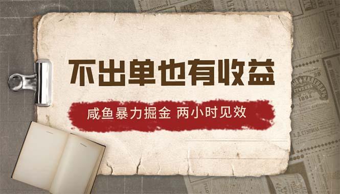 2024咸鱼暴力掘金，不出单也有收益，两小时见效，当天突破500+-搞钱日记