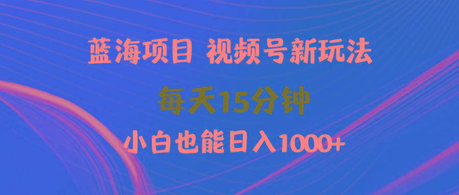 (9813期)蓝海项目视频号新玩法 每天15分钟 小白也能日入1000+-搞钱日记